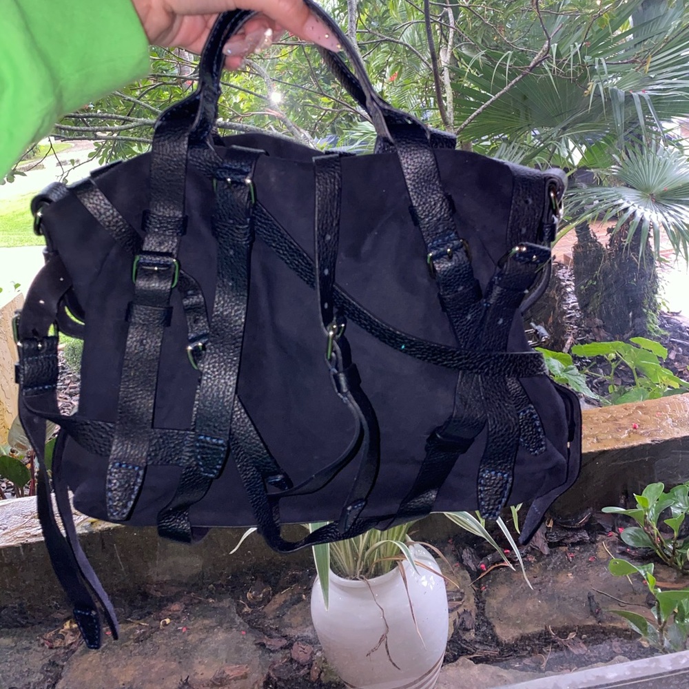 Alexander wang suede navy blue Kristen bag